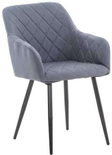 CLP Esszimmerstuhl Shila I Samt I Stoff I Gesteppt I Mit Bodenschonern, Farbe:dunkelgrau, Material:Stoff