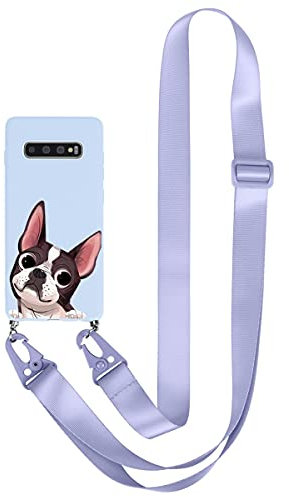 Yoedge Handykette kompatibel mit Samsung Galaxy S8 Plus - 6,2 Zoll Hülle mit Band, Handyhülle Silikon mit Kordel Necklace Schnur Stoßfest Fallschutz Bumper Schutzhülle für Samsung S8 Plus, Hund