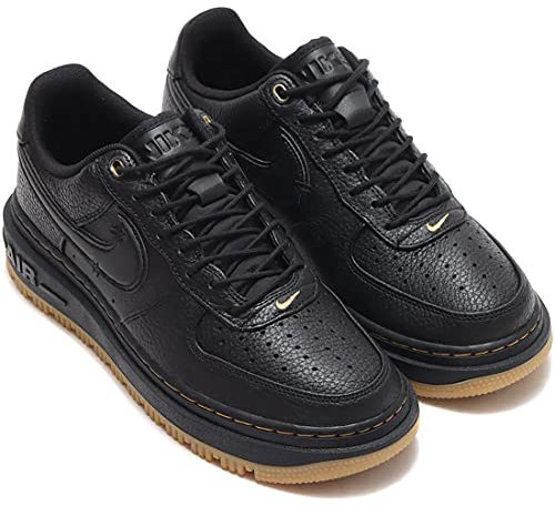 NIKE Air Force 1 Luxe, Sneaker Hombre, Black Black Bucktan Gum Yellow, 39 EU