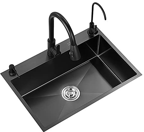RTYHN Lavabo Cocina un Seno,Fregadero de Acero INOX 55×45cm,Fregadero Bajo Encimera con Escurridor,para Restaurante, Lavandería, Bar, Casas de Alquiler