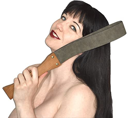 Honeylust - Heiße Fetisch Riemen Gürtel Peitsche mit Holz Klatsche - BDSM Gerte für Spanking - Bondage Paddel Reitgerte für Paare - Sexspielzeug Flogger für Sklaven