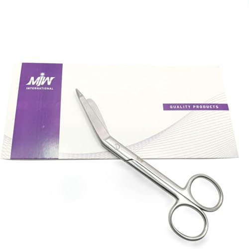 MJW Lister Ciseaux à bandage – Ciseaux d'allaitement émoussés en acier inoxydable de 14 cm pour étudiants – Ciseaux de premiers secours idéaux, Ciseaux à pointe émoussée ronde Tensionrite