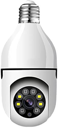 iFCOW WIFI Light Bulb Camera, E27 Light Bulb Type Wireless Security Camera 1080P Panoramic WiFi IP Camera