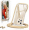 GOODVISH 3 in 1 Handykette für iPhone 13 Pro Max 6,7, mit 2 Stück Schutzfolie | 360°-Schutz | Kameraschutz | Necklace Hülle mit Band Handyhülle für zum Umhängen| Transparent Case mit Schnur - Gold