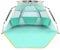 WolfWise Strandmuschel UV-Schutz 50+, 3-4 Personen Strandzelt Quick-Up-System, Sonnenschutz Windschutz mit erweiterbarem Boden Sonnenzelt Automatik Tragbar für Familie Camping Garten Strand Minzgrün