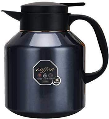 HotTopStar 1.7L Carafe à café thermique, pichet à café, carafe d'eau isolée sous vide, pichet isotherme à café, gourde isotherme en acier inoxydable (bleu marine)