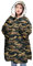 Damen Langarm Sherpa Gefüttert Oversize Kapuzenpullover Warm Winter Decke Hoodie, Camouflage, Einheitsgröße