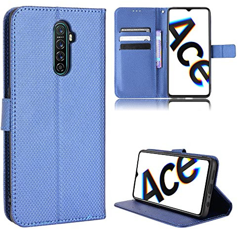 Elubugod Cover per Oppo Realme X2 PRO Custodia telefonica Case,Custodia in Pelle Custodia per Oppo Reno Ace PCLM10 RMX1931 Custodia Case Cover Blue