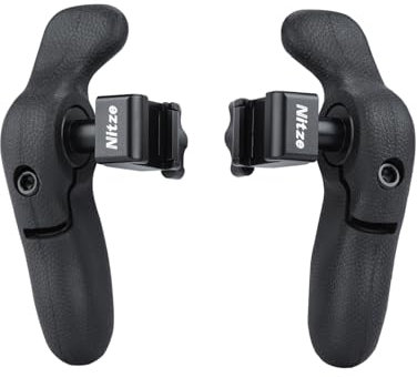 Nitze Impugnatura Laterale Kit con Morsetto NATO, Maniglia Laterale Sinistro, Maniglia Laterale Destro per Gabbia per Smartphone, Gabbia per iPad e Gabbia per Monitor - PA32C