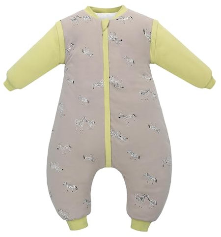 Miracle Baby® Sac de Couchage d'hiver pour Bébé 2.5TOG, Gigoteuses Douillette à Pieds, Grenouillère Manche Longue Amovible, Turbulette Primtemps Automne Hiver, Longueur 72 cm, 6-18 Mois