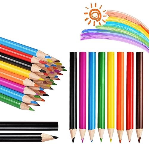 AUAUY Kinder Mini Buntstifte, 10 Sets mit je 8 Buntstiften, Mitgebsel Hochzeit, Mitgebsel Kindergeburtstag, Restaurant Kinder, Kleine Kindergeschenke, Kinderparty, Mini Sets Buntstifte (80 Stöcke)