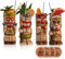 SUN GKOTTA Cocktail-Tiki-Becher-Set – exotische, mattierte Tasse mit 4 Strohhalmen und Untersetzern, niedliche Keramik-Cocktailgläser für Partys im hawaiianischen Stil, tropische