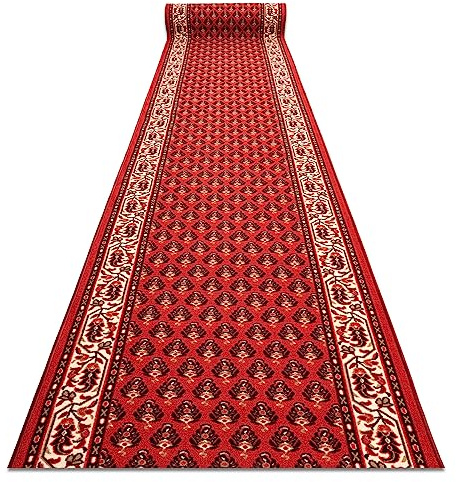rugsx Antirutsch Teppichläufer Inko - klassischer Kurzflor für Küche, Flur & Wohnzimmer, Meterware, rot 57x150 cm