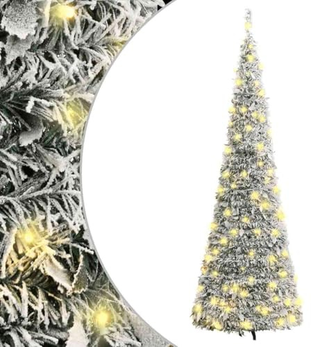 vidaXL Albero di Natale Artificiale Pop-up Neve Fioccata 100 LED 150cm