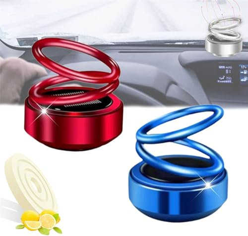 AEXZR Portable Kinetic Mini Heater,Auto Rotating Solar Double Ring Heater,360 Degree Rotation Automatic Kinetic Heater,Mini Portable Kinetic Heater for Ehicles,Living Rooms,Bathrooms (Blue+Red)