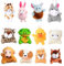 GEBETTER 12Pcs Mini Animaux en Peluche Jouet Décoration Porte-Clé Pendentif Cadeau Anniversaire Fête Enfant Noël Pâque pour Garçon Fille