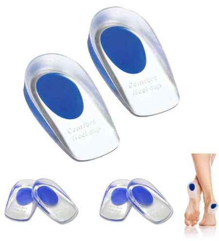 Youery Talonnettes en Gel - 2 Paires Coussin Silicone pour Épine Calcanéenne, Soulage Douleurs Pieds, Tendinite et Fasciite Plantaire - Semelle Orthopédique, Taille S
