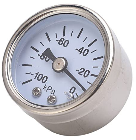 Manómetro De Vacío Componente Neumático Lleno De Líquido Con Esfera De Acero Inoxidable De 1/8 De Pulgada (-100 KPa ~ 0 KPa) Para Colectores De Aire Acondicionado, HVAC, Prueba De Vacío De Bomba Aire