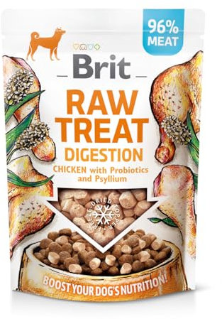 Brit Raw Treat Digestion, gefriergetrocknetes Leckerli und Topper, Huhn, 40 g