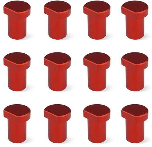 12 Stück Spannbacken zum Flachspannen I Aluminiumlegierung Bankklemme zum Flachspannen an allen Tischen mit 20-mm-Bohrungen (20 mm, rot)