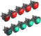 YAODHAOD 10 Stück Runder Wippschalter EIN-AUS Schalter 230V 4-poliger Rotes Licht Green Light 6 A, 250 VAC, UL VDE