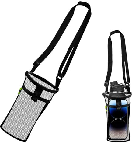 Water Bottle Carrier,Water Bottle Strap,Adjustable Water Bottle Bag,Water Bottle Holder with Double layered storage design,water bottle holder for walking for Storage Cup Sport/Tourism/Hiking/Running