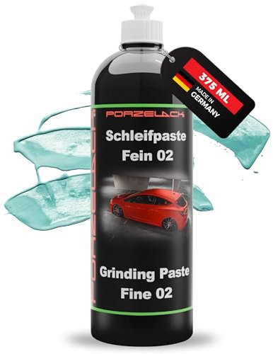 PORZELACK® Polierpaste 375ml gegen Kratzer, Schleifpaste fein 02 - Universal Politur für Auto-Lack, Displays, Kunststoff Gfk & Epoxidharz
