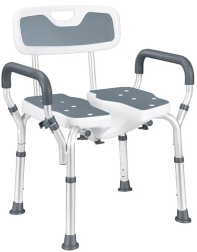 HPTHLY Silla de Ducha giratoria para bañera, Silla de Ducha giratoria con apoyabrazos y Respaldo, ayudas de baño para Personas Mayores y discapacit,