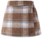 Maeau Mädchen Hüftrock Herbst Tweed Wickelrock Warm Plaid Bleistiftrock mit Innenhose Tweedrock Hohe Taille Minirock Schuluniform Kurz Rock Elastischer Taillen Herbstrock 152-158