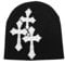 BelleVive Y2K Strickmützen Mütze Kreuzgrafik Herren Damen Jacquardmütze Punk Einfarbige Mütze Outdoor Sport Trend Beanie, Beanie Mütze Soft Slouchy Knitted Hut Winter Skull Cap Outdoor