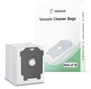 WAIKAS 18 Sacs d'aspirateur, Compatibles avec iRobot Roomba Séries i, s et j, Remplacement Pour i1+, i3+(3550), i4+, i6+, i7+, i7Plus, j7+(7550), i8+ et s9+ Sac Aspirateurs, Gris Foncé
