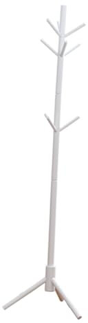 VOSAREA 1pièce Porte-manteau Bois Massif Blanc Support à Chapeaux Et Vêtements Rangement Élégant Pour Entrée Et Salon