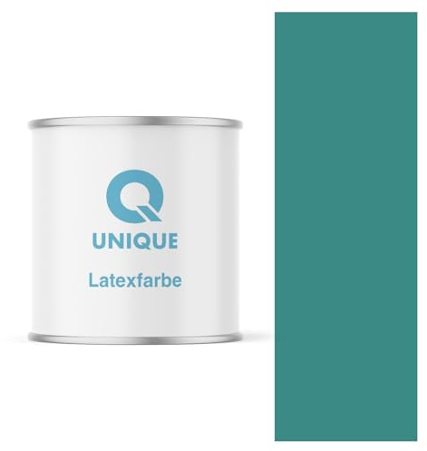 Q UNIQUE Latexfarbe 2L (ca.14m2) Türkis Innenfarbe Wandfarbe Deckenfarbe Klasse 3 Mattfarbe Scheuerfest Hohe Deckkraft