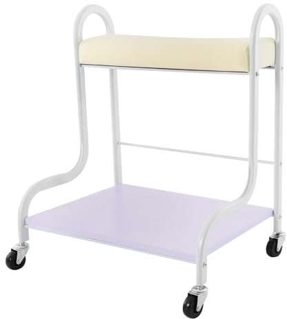 Bain de pieds bouillonnant, baignoire de pieds, 2 niveaux, chaise de soin des pieds, manucure, salon de beauté avec roulettes, blanc