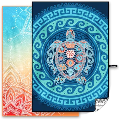 OCOOPA 2er-Pack Mikrofaser-Strandtücher, schnell trocknend, sanddichtes Handtuch, Ultraleicht, saugfähig, weiches und pflegeleichtes Badetuch für Fitness, Reisen, Strand, Schwimmen, Yoga, 200 x 145cm