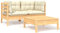 Myheimly Garten Sofa, Gartensofa,Gartencouch Modular,Sofa Couch Gartenmöbel Gartengarnitur, Garten-Sofa-Modul Natur und Creme,2X Eckteil + Tisch