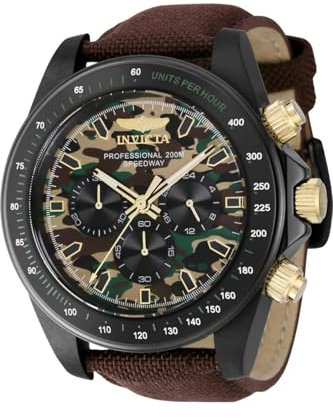 Invicta Speedway 43678 Herren Uhr - Wasserdicht - Analog - Quarzuhrwerk - Edelstahl mit grünen zifferblat - 50mm