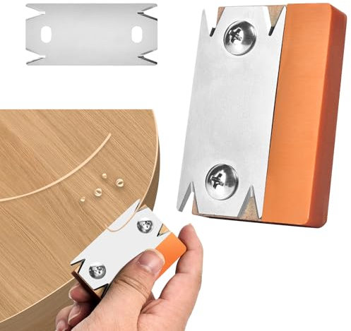 Veneer Edge Cutter, Portable Manual Edge Banding Cutter, Woodworking Hand Planer Trimmer Single Hand Planer for Wood PVC ABS Edge Cutter Deburring Tool Orange + Replacement Blade