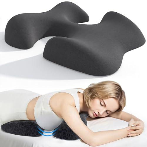 KONOVOLY Brustkissen für Massage, Damen-Massagekissen mit Gesicht nach unten Kissen zum Schlafen mit rutschfester Unterseite, Kopfkissen und Brustkissen für SPA-Dunkelgrau