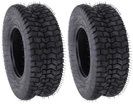 Tbest 16x6.50 8 Lawn Mower Tires Heavy Duty 4Ply Tubeless Garden Tractor Tyre with Diagonal Pattern for Mowers Carts Black 2 Pack