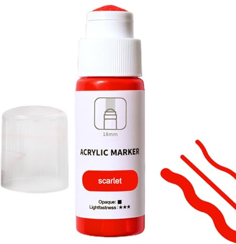 Generico Acrylic Marker 18 mm Wide - 60 ml Waterproof Graffiti Pens | Permanent Graffiti Marker for | Mop Pen with Pressure Control, Paint for DIY on Canvas, Wood