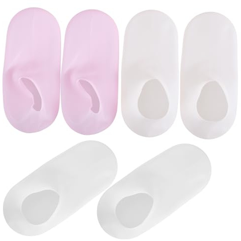 FOYTOKI 3 Paare Silikon Fußpflegesocken Feuchtigkeitsspendend Schützend Weich Fußcreme Schutz für Trockene Rissige Füße Nagelhautpflege Spa Zuhause und Salon Anwendung
