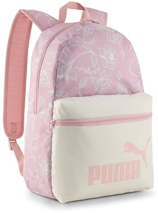 PUMA Erwachsene Phase 22 l Rucksack mit Allover-Print OneSize, Wild Pink Alpine Snow Floral AOP White