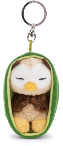 Schlüsselanhänger Sleeping Pets im Körbchen - bunt - Treuer-Plüschbegleiter für Rucksack oder Tasche, Schlüsselhalter für Klein und Groß