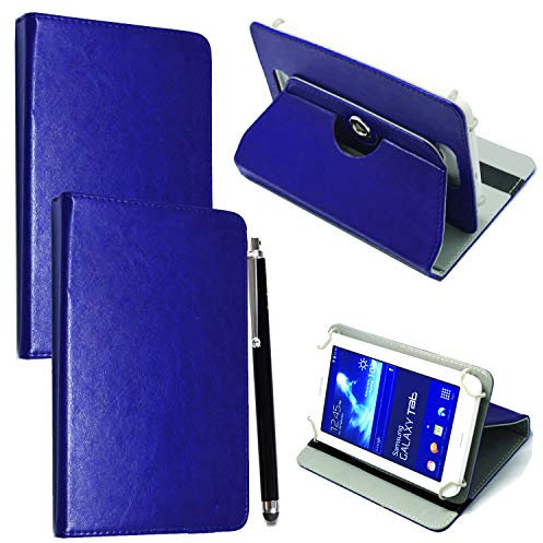 Universal 360° Rotational Colourful Various PU Leather Stand Case Cover Fits All 7 Inch Android Tablets tab devices + Free Stylus Pen (Universal 7'' blue)