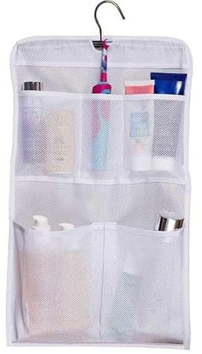 Misslo Dusch-Organizer mit 5 Taschen, aufrollbar, zum Aufhängen, Badezimmerzubehör, Stauraum für Wohnmobil, Caravanpark, Fitnessstudio, Kreuzfahrt, Kabine, Dusche der Studentenunterkunft, klein