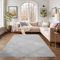SIMPEX Kurzflor Teppich Wohnzimmer Schlafzimmer Läufer Flur Esszimmer Küchenteppich Einfarbig Modernes Design 11 mm Florhöhe Flauschig Kuschelweich, Hellgrau, 140 x 200 cm