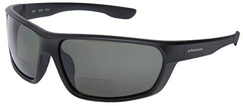 Urbanium Eyewear Oslo sportliche Sonnenbrille mit Sehstärke Modell Oslo mit polarisierten Gläsern in schwarz mit Addition +2.50