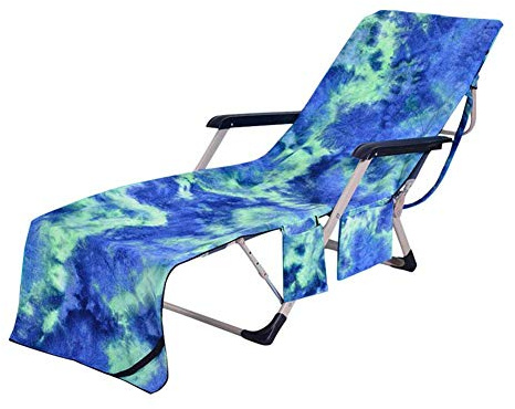 Sonnenliege Handtuch, Strandkorb-Bezug, Mikrofaser-Pool-Liege-Handtuch Und Lehnstuhl-Bezug, Garten-Sonnenliege-Matte Mit Taschen. (Green,207*74cm)