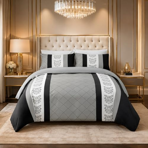 Lazzaro Bettwäsche-Set für Einzelbett, Premium-Mikrofaser, Einzelbett (135 x 200 cm), 2-teilig, ultraweich, hypoallergen, wendbar, mit Reißverschluss